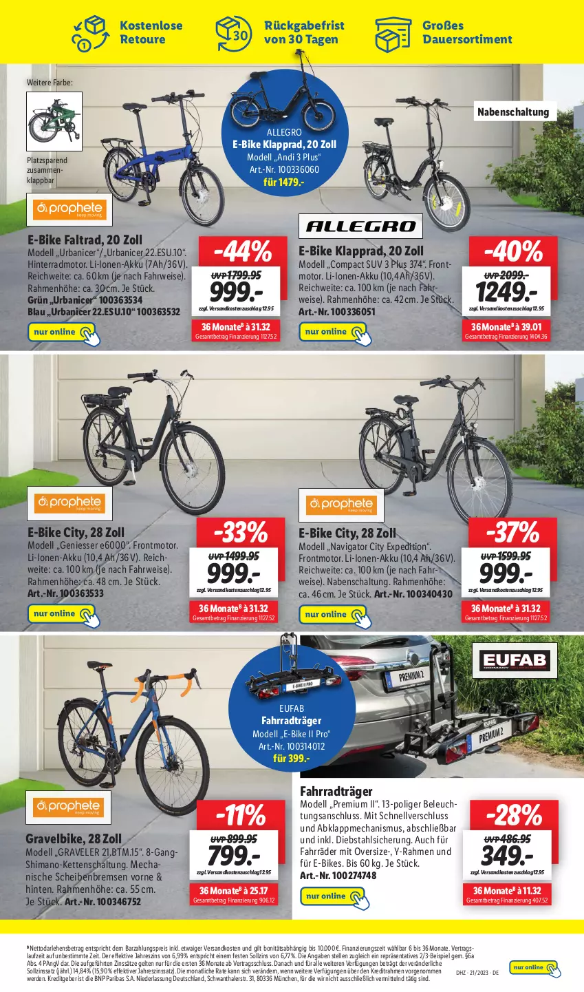 Aktueller Prospekt Lidl - Wochen-Highlights im Onlineshop - von 22.05 bis 28.05.2023 - strona 5 - produkty: akku, auer, beleuchtung, dell, E-Bike, E-Bikes, eis, elle, erde, eufab, Fahrrad, Kette, Klapprad, Mode, ndk, reis, rwe, Schal, shimano, Ti