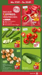 Gazetka promocyjna Aldi Nord - Von Montag - Gazetka - ważna od 22.07 do 22.07.2023 - strona 3 - produkty: aldi, angebot, auer, Bau, Bauer, bio, braun, eis, gurke, gurken, paprika, paprika rot, reis, rispentomaten, Schal, Schale, Ti, tomate, tomaten, trolli, zucchini