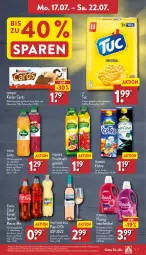 Gazetka promocyjna Aldi Nord - Von Montag - Gazetka - ważna od 22.07 do 22.07.2023 - strona 7 - produkty: Alwa, cola, cracker, creme, eis, eistee, erfrischungsgetränk, fanta, ferrero, flasche, frucht, fruchtsaft, fruchtsaftgetränk, geback, getränk, gin, kakao, Kinder, Mezzo Mix, milch, mineralwasser, Ofen, perwoll, pfanne, Pfanner, Pinot, pinot noir, roséwein, saft, Spezi, sprite, tee, Ti, tuc, volvic, waschmittel, wasser, wein, ZTE, zucker