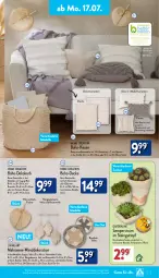 Gazetka promocyjna Aldi Nord - Von Montag - Gazetka - ważna od 22.07 do 22.07.2023 - strona 9 - produkty: bambus, Bau, baumwolle, bett, Blüte, Brei, decke, dekoration, dell, eis, elle, ente, Holz, kissen, korb, Mode, pflanze, quad, Quaste, reine baumwolle, Ria, rwe, Sempervivum, teller, Ti, tisch, topf, tragegriff, Wanddeko, wolle
