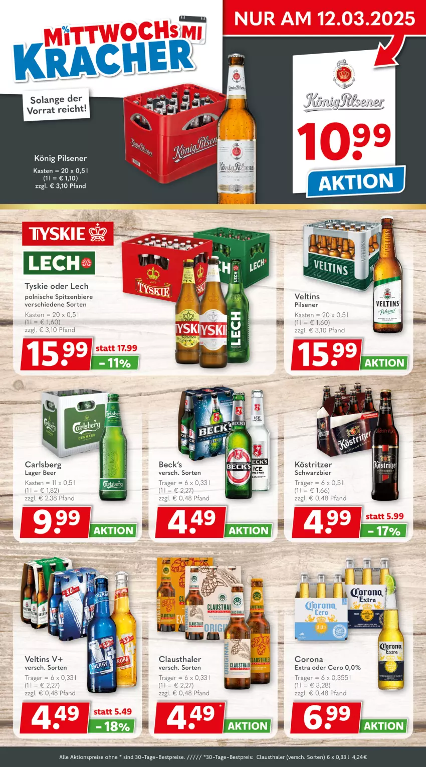 Aktueller Prospekt Getraenkeland - von 03.03 bis 15.03.2025 - strona 3 - produkty: aktionspreis, aust, becks, bestpreis, bestpreise, bier, Biere, carlsberg, clausthaler, corona, eis, könig pilsener, köstritzer, pils, pilsener, reis, Ti, tyskie, veltins, veltins pilsener