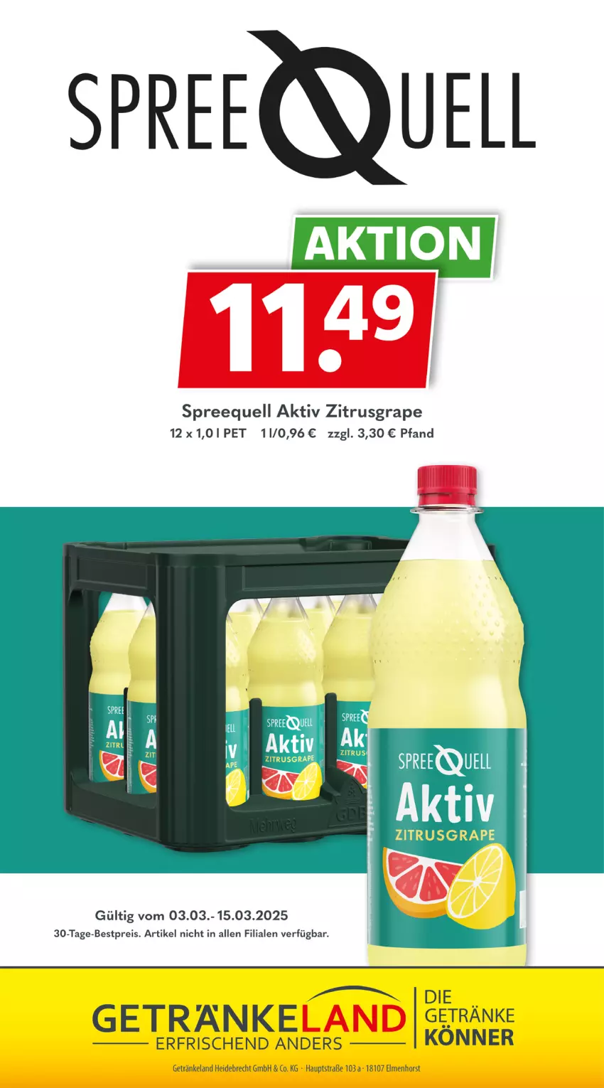 Aktueller Prospekt Getraenkeland - von 03.03 bis 15.03.2025 - strona 8 - produkty: bestpreis, eis, Elan, getränk, getränke, reis, rel, Spreequell, Ti