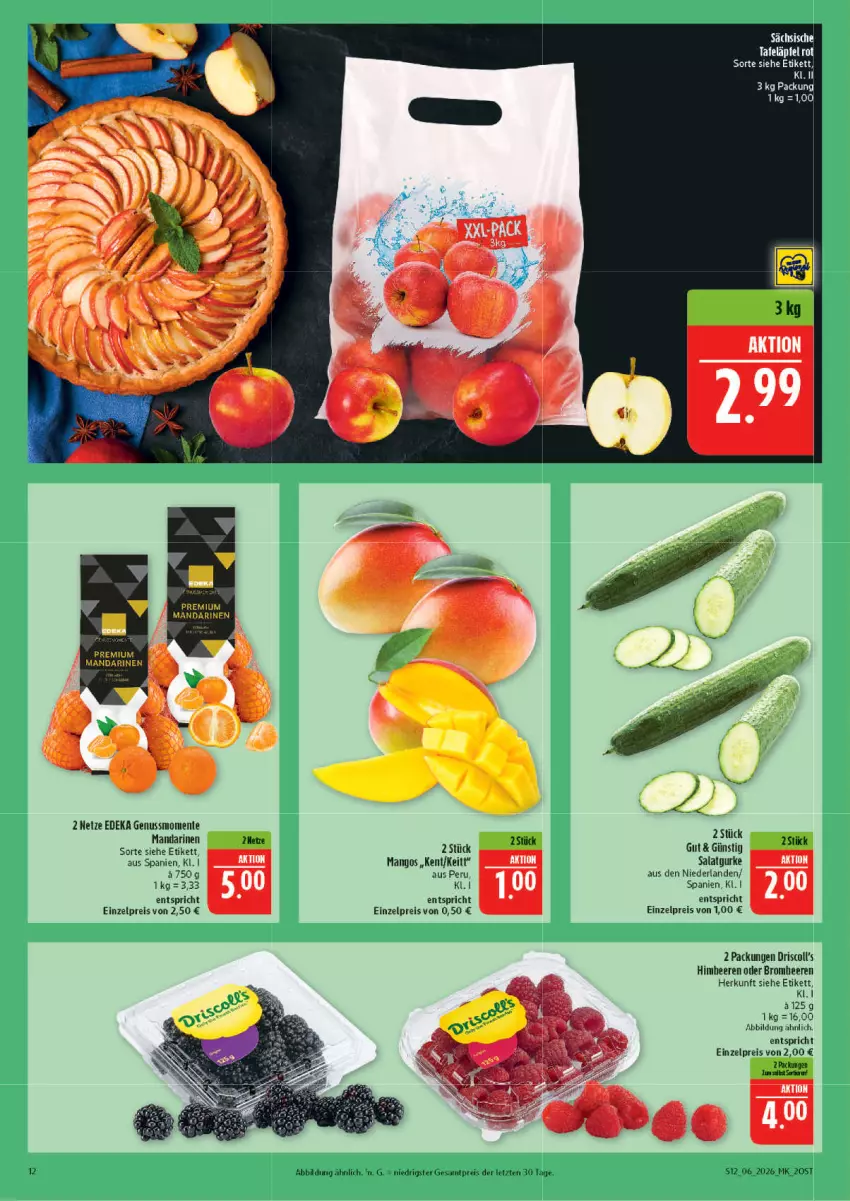 Aktueller Prospekt Marktkauf - Prospekt - von 01.02 bis 07.02.2026 - strona 12 - produkty: beere, beeren, brombeere, brombeeren, deka, eis, ente, gurke, himbeer, himbeere, himbeeren, mandarine, mandarinen, mango, mangos, nuss, reis, salat, Salatgurke, Ti, ZTE
