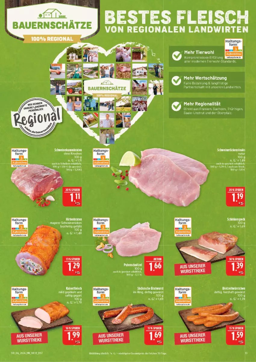 Aktueller Prospekt Marktkauf - Prospekt - von 01.02 bis 07.02.2026 - strona 13 - produkty: auer, Bau, Bauer, braten, eis, elle, fleisch, gewürz, Mode, reis, ring, sac, saft, schwein, schweine, Ti, wein, weine, ZTE