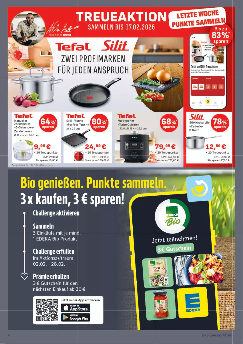 Aktueller Prospekt Marktkauf - Prospekt - von 01.02 bis 07.02.2026 - strona 30 - produkty: bio, deka, edeka bio, elle, ente, grill, gutschein, Kocher, leine, Multikocher, pfanne, tefal, teller, Ti, Yo, Zerkleinerer