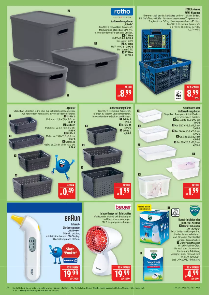 Aktueller Prospekt Marktkauf - Prospekt - von 01.02 bis 07.02.2026 - strona 34 - produkty: aufbewahrungsbox, axe, braun, Clin, decke, Deckel, deka, eis, Infrarotlampe, kraft, Lampe, reis, rwe, Schal, schubladen, stifte, thermometer, Ti, WICK, ZTE