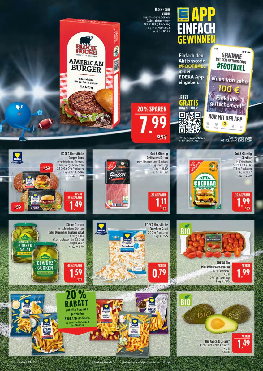 Aktueller Prospekt Marktkauf - Prospekt - von 01.02 bis 07.02.2026 - strona 5 - produkty: avocado, bacon, bio, braten, burger, Coleslaw, deka, edeka bio, gurke, gurken, Kühne, pflaume, pflaumen, rel, salat, tee, Ti, tomate, tomaten