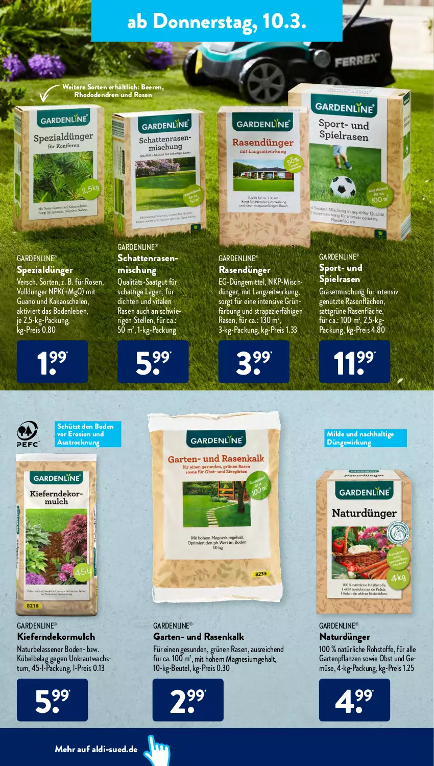 Aktueller Prospekt AldiSud - ALDI Aktuell - von 07.03 bis 12.03.2022 - strona 18 - produkty: aldi, aust, beere, beeren, beutel, dünger, eis, elle, gardenline®, Garten, Gartenpflanze, kakao, Kraut, magnesium, natur, obst, Obst und Gemüse, pflanze, pflanzen, rasen, rasendünger, reis, rosen, Schal, Schale, senf, Spezi, Sport, Ti, und gemüse, vita, ZTE