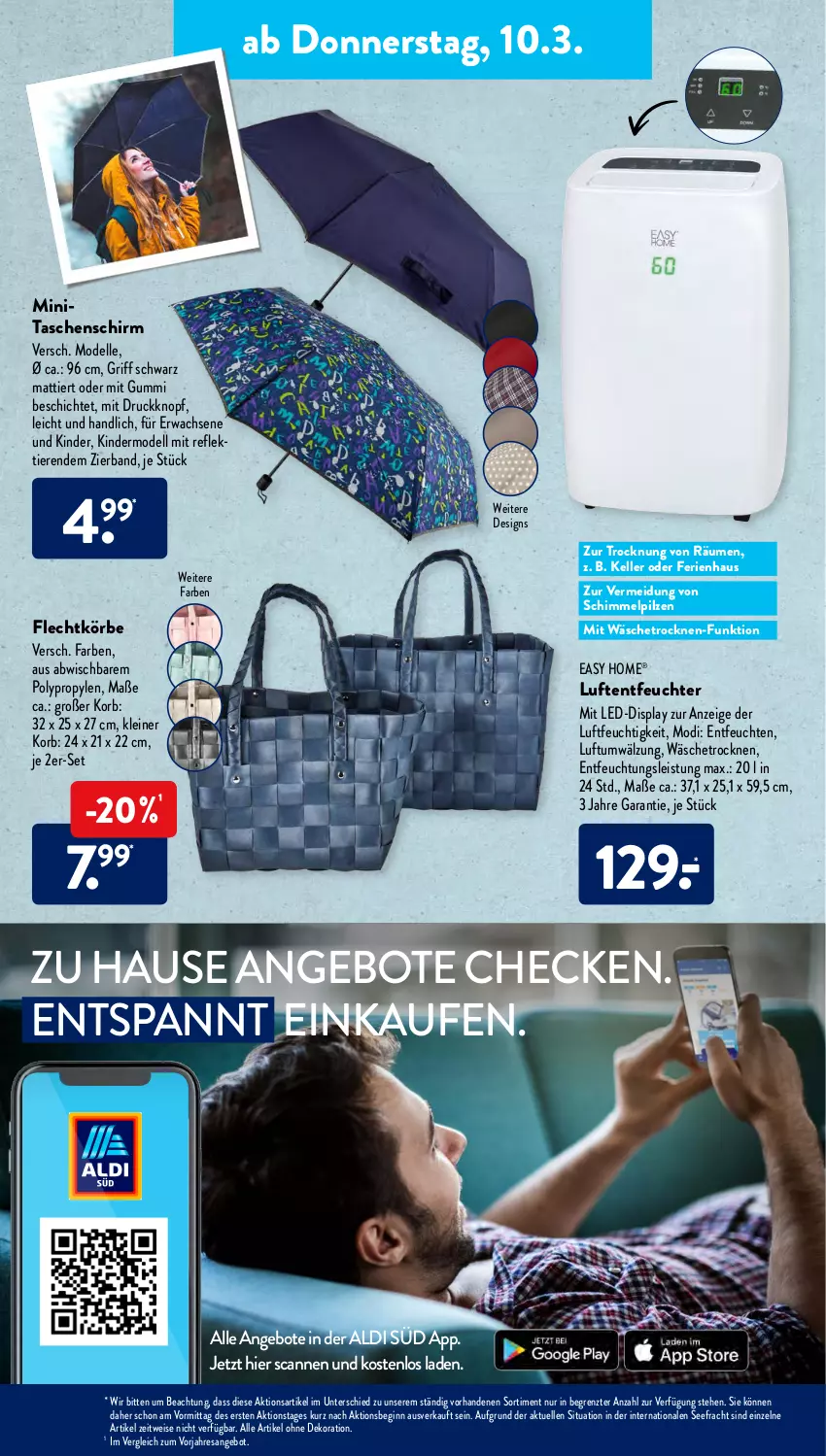 Aktueller Prospekt AldiSud - ALDI Aktuell - von 07.03 bis 12.03.2022 - strona 20 - produkty: aldi, alle artikel ohne dekoration, angebot, angebote, dekoration, dell, eis, elle, gin, Kinder, korb, leine, Luftentfeuchter, Mode, pilze, resa, Tasche, taschen, Ti, Tiere, ZTE