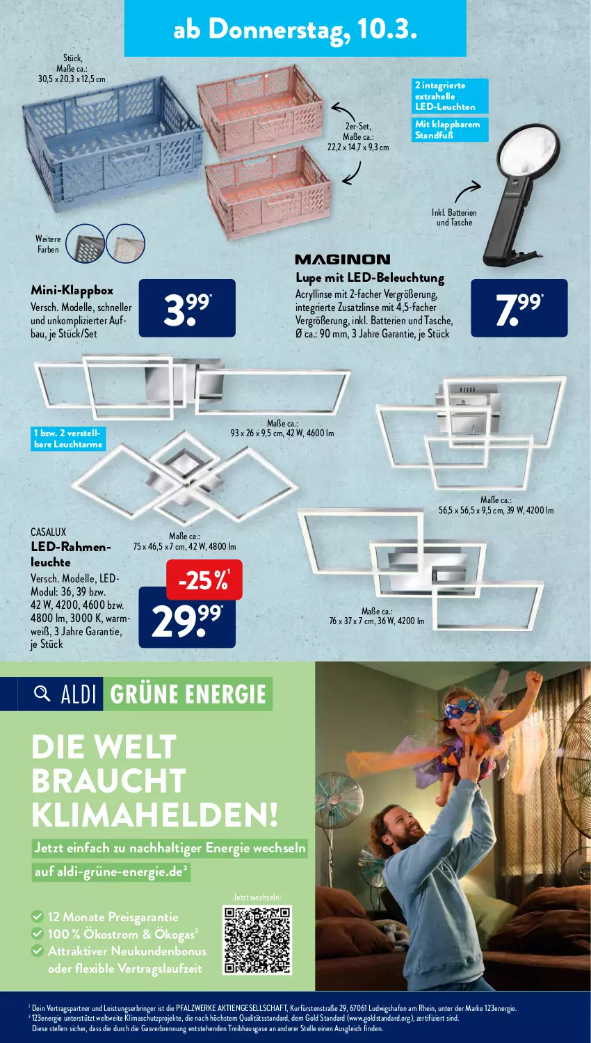 Aktueller Prospekt AldiSud - ALDI Aktuell - von 07.03 bis 12.03.2022 - strona 21 - produkty: aldi, batterie, batterien, Bau, beleuchtung, dell, eis, elle, Klappbox, led-beleuchtung, LED-Leuchte, Leuchte, leuchten, mit led-beleuchtung, Mode, Rauch, reis, ring, Tasche, Ti