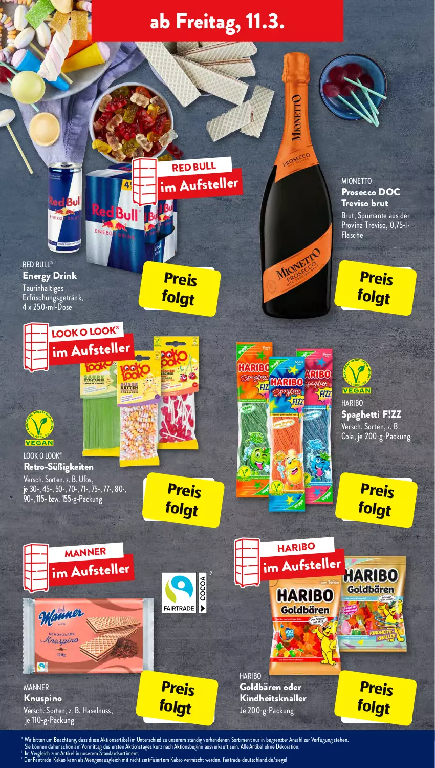 Aktueller Prospekt AldiSud - ALDI Aktuell - von 07.03 bis 12.03.2022 - strona 29 - produkty: alle artikel ohne dekoration, brut, cola, dekoration, drink, ecco, eis, elle, energy drink, erde, erfrischungsgetränk, flasche, getränk, gin, goldbären, haribo, haselnuss, kakao, LG, Manner, mionetto, nuss, prosecco, puma, red bull, reis, spaghetti, spumante, teller, Ti, ZTE