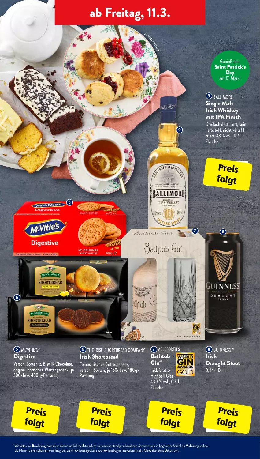 Aktueller Prospekt AldiSud - ALDI Aktuell - von 07.03 bis 12.03.2022 - strona 33 - produkty: alle artikel ohne dekoration, ball, butter, cola, dekoration, eis, Finish, flasche, gin, Guinness, irish whiskey, LG, limo, reis, single malt, Ti, tisch, whiskey, ZTE