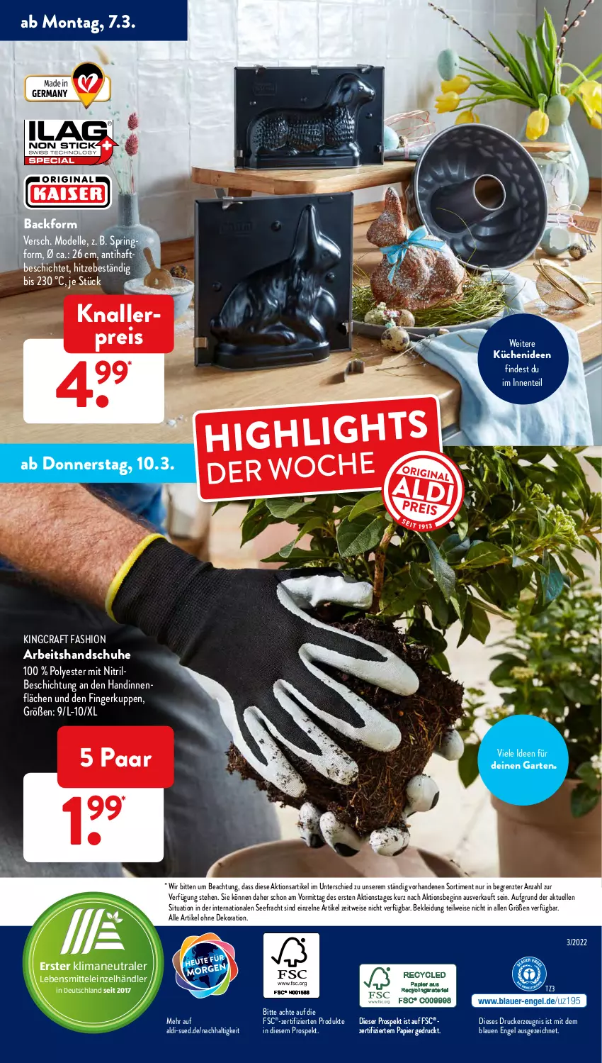 Aktueller Prospekt AldiSud - ALDI Aktuell - von 07.03 bis 12.03.2022 - strona 37 - produkty: aldi, alle artikel ohne dekoration, Backform, dekoration, dell, drucker, eis, elle, Engel, ente, Garten, gin, handschuhe, kerze, kleid, Kleidung, knallerpreis, küche, Küchen, lebensmittel, Mode, papier, reis, ring, schuhe, Springform, Ti, ZTE