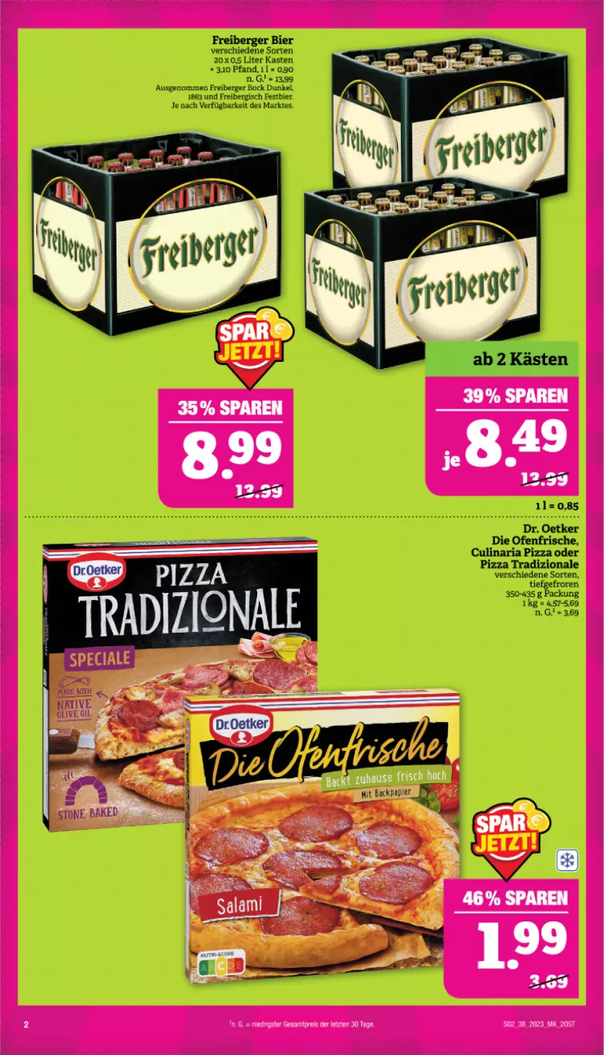 Aktueller Prospekt Marktkauf - Prospekt - von 17.09 bis 23.09.2023 - strona 2 - produkty: Berger, bier, culinaria, Freiberger, pizza, pizza tradizionale, Ria, Ti, tradizionale