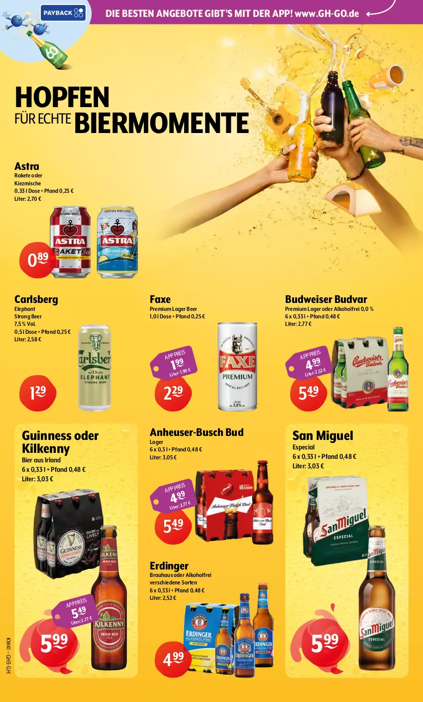 Aktueller Prospekt Getraenke Hoffmann - Prospekte - von 05.10 bis 10.10.2026 - strona 6 - produkty: alkohol, angebot, angebote, Astra, axe, bier, budweiser, carlsberg, eis, ente, erdinger, Guinness, Heu, Kilkenny