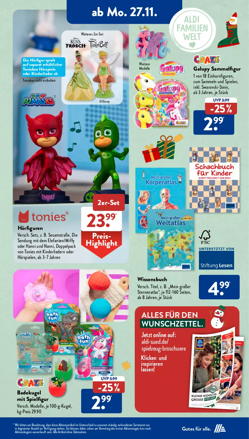 Aktueller Prospekt AldiSud - NÄCHSTE WOCHE - von 27.11 bis 02.12.2023 - strona 15 - produkty: aldi, alle artikel ohne dekoration, Bad, buch, dekoration, dell, disney, eis, Elefant, elle, gin, Kinder, Kugel, Mode, reis, sesam, Sesamstraße, Spiele, spielzeug, Ti, Toniebox, ZTE