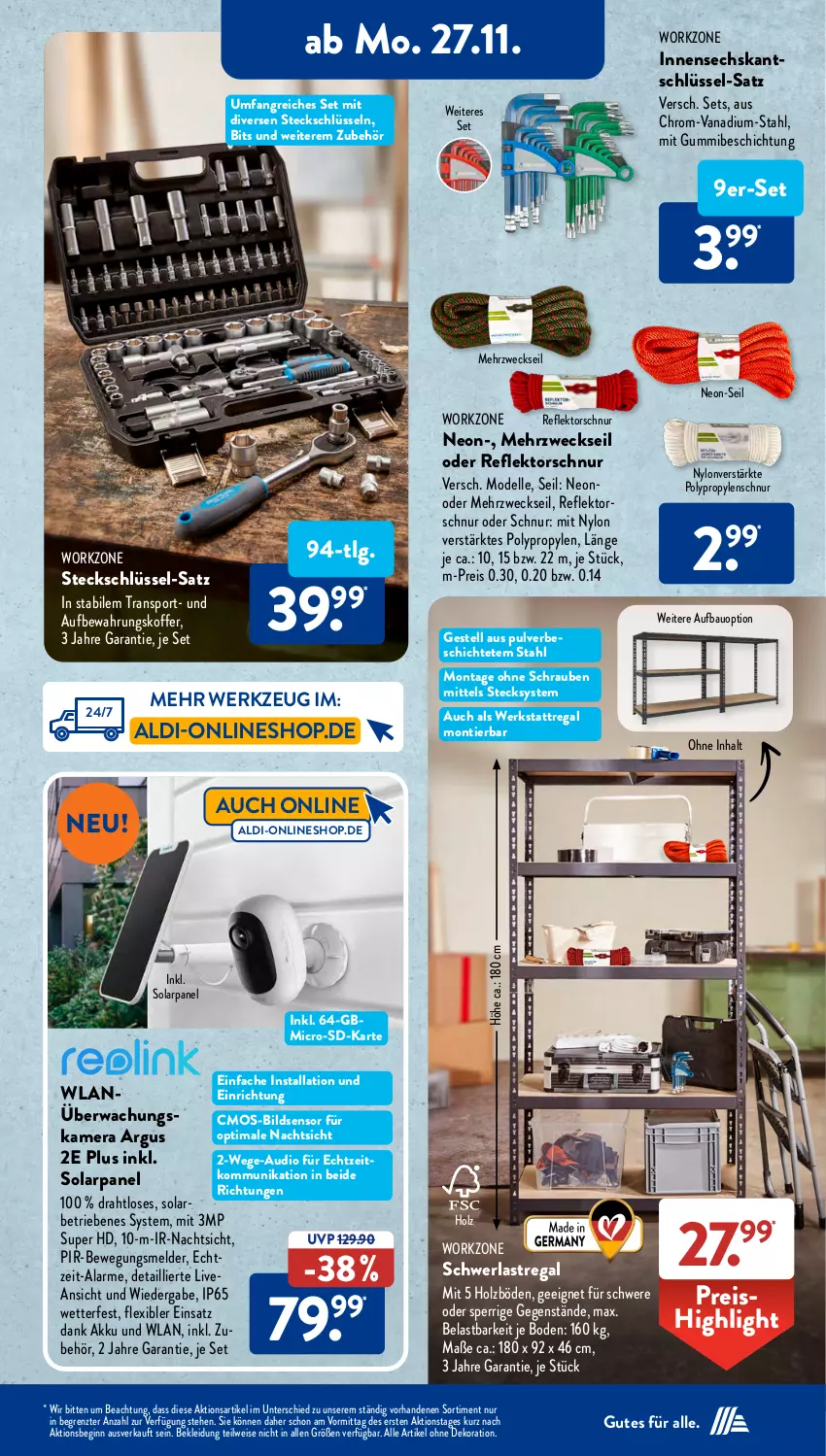 Aktueller Prospekt AldiSud - NÄCHSTE WOCHE - von 27.11 bis 02.12.2023 - strona 23 - produkty: akku, aldi, alle artikel ohne dekoration, aufbewahrungskoffer, Bau, dekoration, dell, Draht, eis, elle, gin, Holz, kamera, kleid, Kleidung, koffer, LG, Mode, regal, reis, schrauben, schwerlastregal, Sport, Ti, weck, werkzeug, ZTE