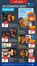 Gazetka promocyjna AldiSud - NÄCHSTE WOCHE - Gazetka - ważna od 02.12 do 02.12.2023 - strona 39 - produkty: aldi, alle artikel ohne dekoration, backfisch, bier, braten, brustfilet, decke, dekoration, eis, ente, Entenbrust, filet, fisch, fleisch, gin, kalbsschnitzel, kasseler, medaillons, nuss, reis, sauce, Schal, Schale, schinken, schnitzel, schwein, schweine, schweinenacken, Ti, wein, weine, Wild, Wildschwein, ZTE