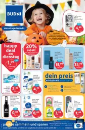 Gazetka promocyjna Budni - Prospekte - Gazetka - ważna od 29.10 do 29.10.2022 - strona 1 - produkty: angebot, angebote, aqua, boss, Brufen, davidoff, decke, dove, duschgel, eau de toilette, eis, elle, fritz, Frosch, getränk, gutschein, gutscheine, hugo, hugo boss, jumbo, mac, orange, papier, reis, shampoo, teller, Ti, waschmittel, windeln, ZTE