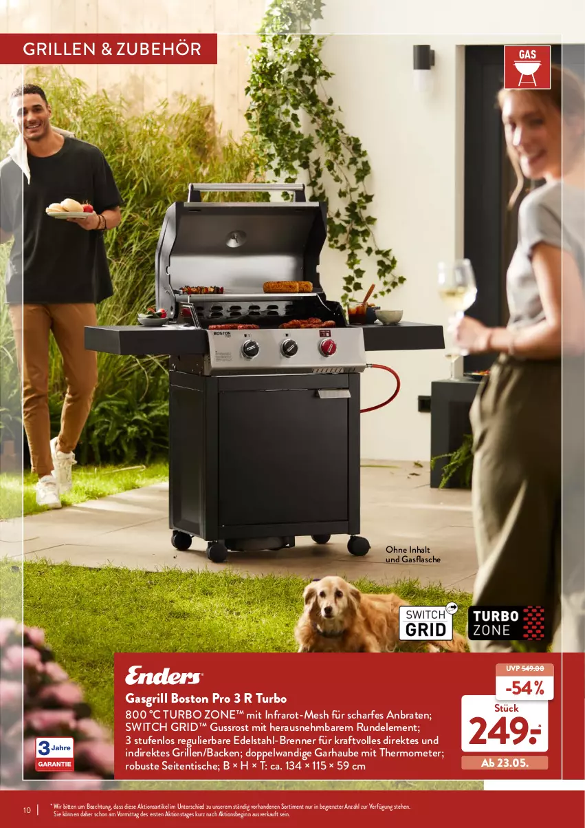 Aktueller Prospekt Aldi Nord - Aldi-Grillen - von 24.03 bis 23.05.2022 - strona 10 - produkty: braten, edelstahl, flasche, gasgrill, gin, grill, kraft, mit thermometer, thermometer, Ti, tisch, ZTE