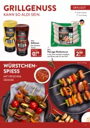 Gazetka promocyjna Aldi Nord - Aldi-Grillen - Gazetka - ważna od 23.05 do 23.05.2022 - strona 19 - produkty: aldi, braten, bratwurst, flasche, grill, grillsauce, LG, nuss, ring, rostbratwurst, sauce, thüringer rostbratwurst, wurst, würstchen