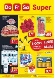 Gazetka promocyjna Netto Marken-Discount - Filial-Angebote - Gazetka - ważna od 12.03 do 12.03.2022 - strona 30 - produkty: Alwa, batterie, batterien, beere, beeren, brot, eis, elle, flasche, Geflügel, glasflasche, himbeer, himbeere, himbeeren, knoppers, korn, lieken, mineralwasser, natur, natürliches mineralwasser, ndk, reis, rel, rheinfels quelle, riegel, salami, Schal, Schale, Ti, urkorn, versandkostenfrei, wasser