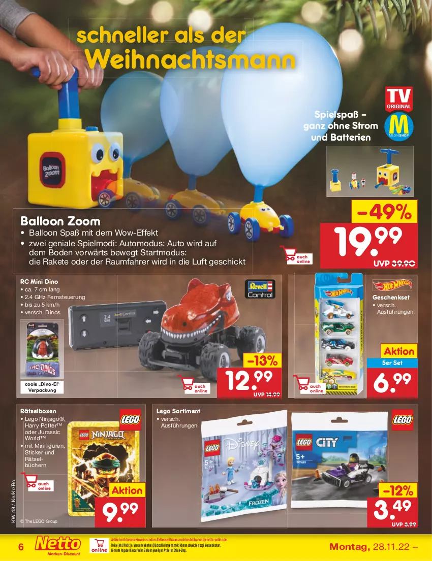 Aktueller Prospekt Netto Marken-Discount - Filial-Angebote - von 28.11 bis 03.12.2022 - strona 8 - produkty: auto, ball, batterie, batterien, eis, elle, geschenkset, Jura, LEGO Ninjago, ndk, ninjago, reis, Ti