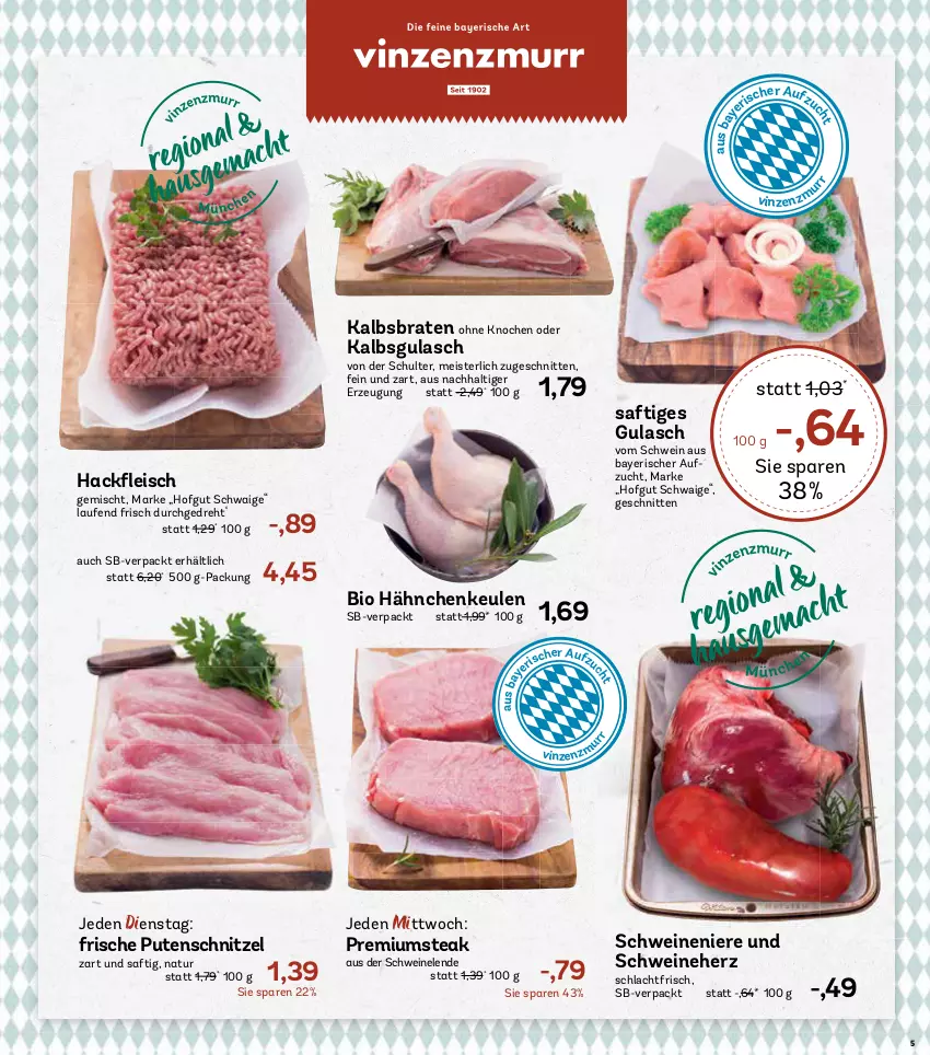 Aktueller Prospekt Aez - Prospekte - von 25.11 bis 30.11.2024 - strona 5 - produkty: bio, braten, eis, gulasch, hofgut, Laufen, Meister, natur, pute, putenschnitzel, saft, schnitten, schnitzel, schwein, schweine, Schweineherz, steak, Ti, wein, weine