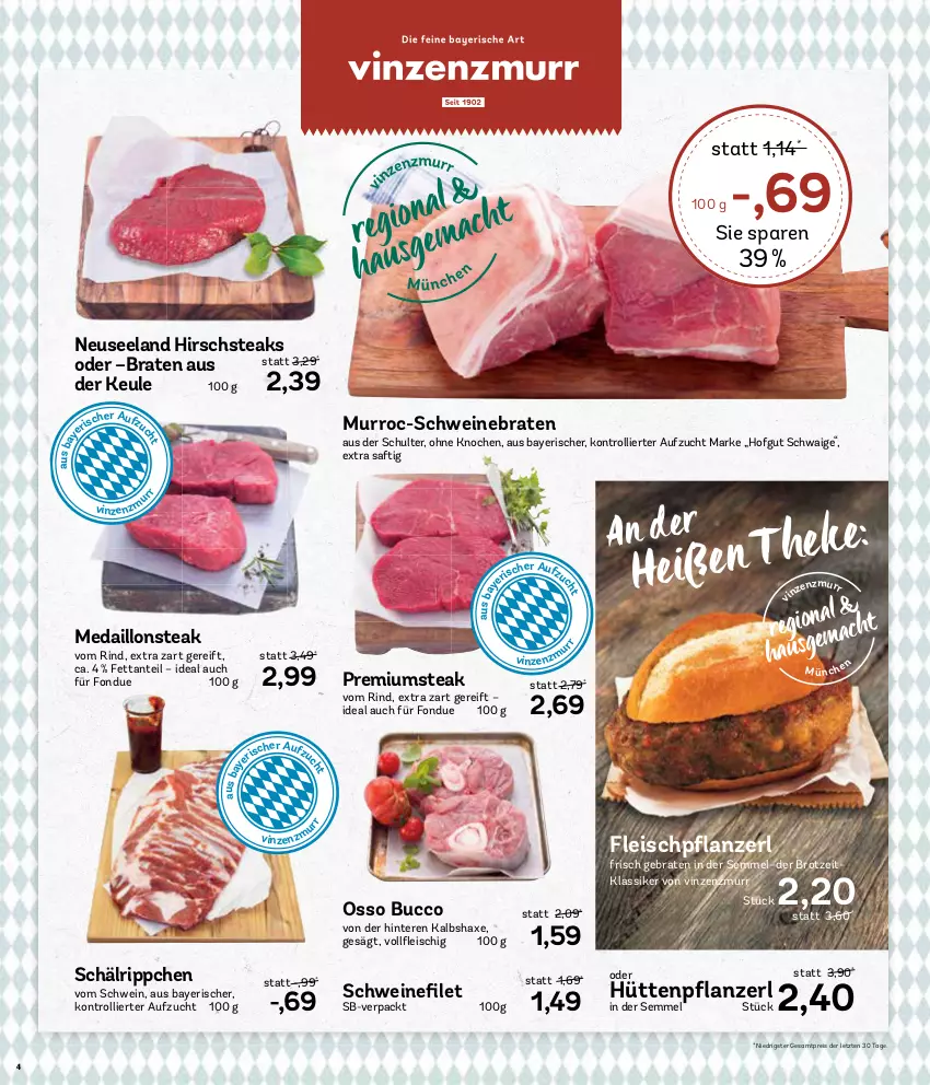 Aktueller Prospekt Aez - Prospekte - von 04.12 bis 09.12.2023 - strona 4 - produkty: axe, braten, brot, eis, Elan, fleisch, Fondue, Haxe, Hirschsteaks, hofgut, HP, Kalbshaxe, mac, medaillons, reis, rind, saft, schwein, schweine, schweinebraten, Semmel, steak, steaks, Ti, trolli, wein, weine, ZTE