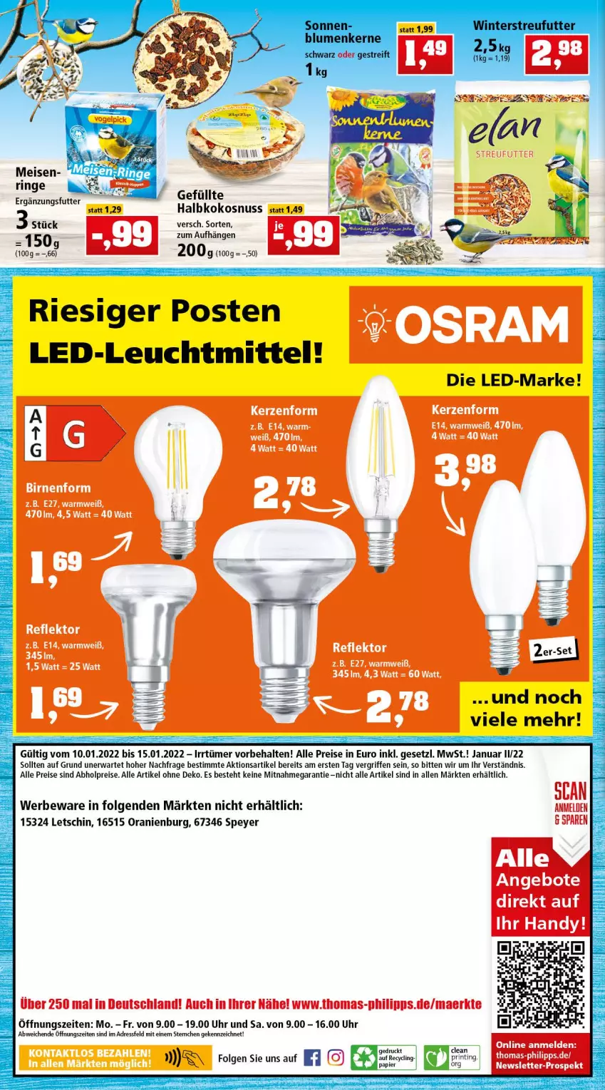 Aktueller Prospekt Thomas Philipps - Prospektwerbung - von 10.01 bis 15.01.2022 - strona 8 - produkty: abholpreise, alle preise sind abholpreise, eis, kokos, kokosnuss, leuchtmittel, LG, nuss, reis, ring, speyer, Ti, uhr