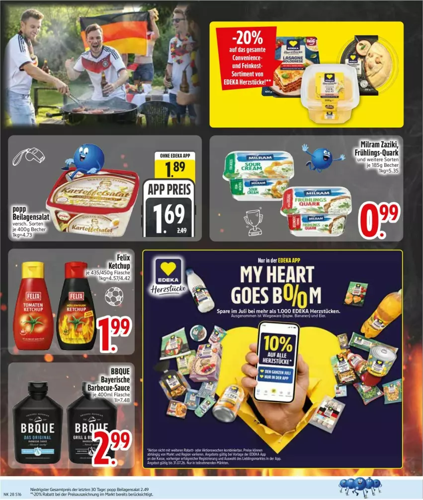 Aktueller Prospekt Edeka - Prospekte - von 06.07 bis 11.07.2026 - strona 18 - produkty: angebot, Becher, Brille, deka, eis, feinkost, ilag, ketchup, LG, Popp, quark, reis, rind, rinder, salat, Ti, tomate, tomaten, tuc, ZTE