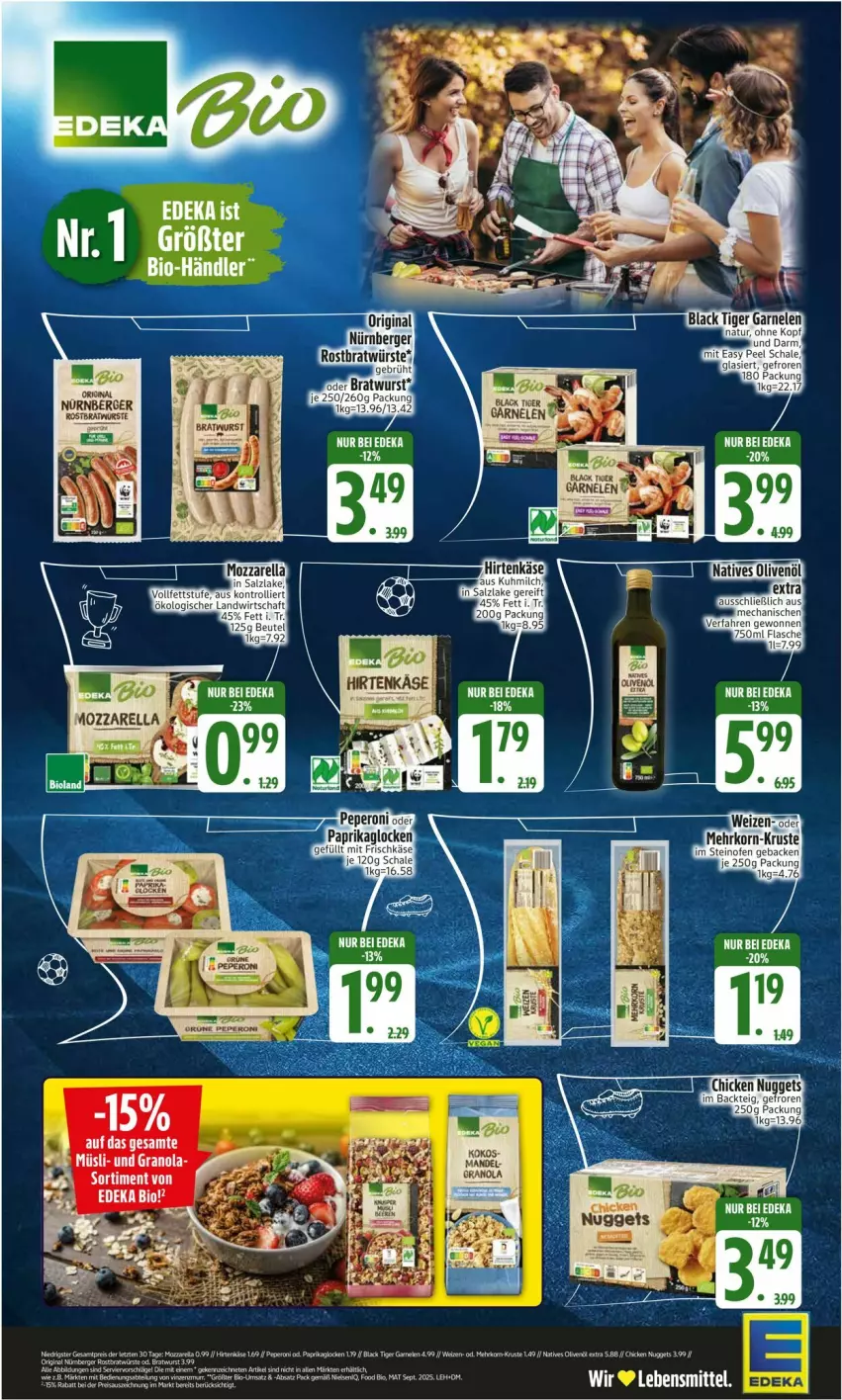 Aktueller Prospekt Edeka - Prospekte - von 06.07 bis 11.07.2026 - strona 2 - produkty: Berger, bio, bratwurst, deka, flasche, garnelen, geback, gin, hirtenkäse, Käse, lack, lebensmittel, milch, müsli, natur, Ofen, peperoni, Peroni, Schal, Schale, steinofen, Ti, wurst