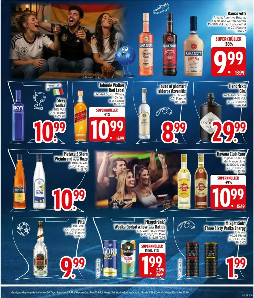 Aktueller Prospekt Edeka - Prospekte - von 06.07 bis 11.07.2026 - strona 21 - produkty: amaro, aperitivo rosato, batida, eis, Gorbatschow, johnnie walker, rama, ramazzott, ramazzotti, reis, rosato, Ti, wodka, zott, ZTE
