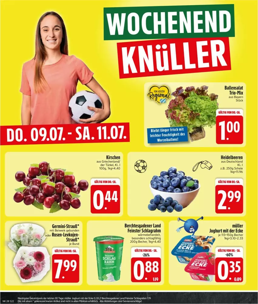 Aktueller Prospekt Edeka - Prospekte - von 06.07 bis 11.07.2026 - strona 24 - produkty: ball, Becher, beere, beeren, Germ, heidelbeere, heidelbeeren, joghur, joghurt, joghurt mit der ecke, kirsch, kirsche, kirschen, Müller, rosen, salat, Schal, Schale, schlagrahm, Ti