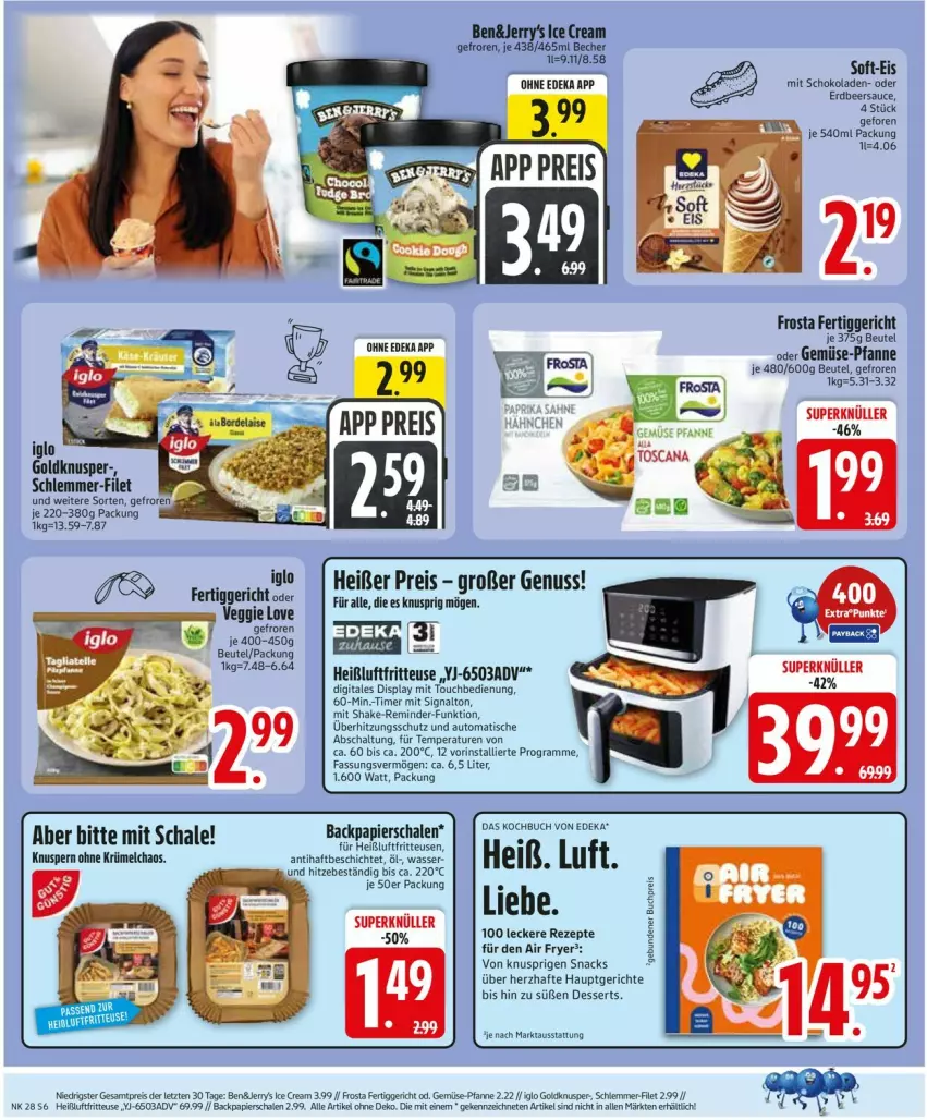 Aktueller Prospekt Edeka - Prospekte - von 06.07 bis 11.07.2026 - strona 8 - produkty: auto, beutel, buch, deka, dessert, desserts, eis, elle, fertiggericht, filet, fritteuse, frosta, gemüse-pfanne, Heißluftfritteuse, HP, iglo, nuss, papier, pfanne, reis, rezept, rezepte, sauce, Schal, Schale, schlemmer-filet, schoko, schokolade, schokoladen, shake, Signal, snack, snacks, teller, Ti, timer, tisch, überhitzungsschutz, veggie, Veggie Love, wasser, ZTE
