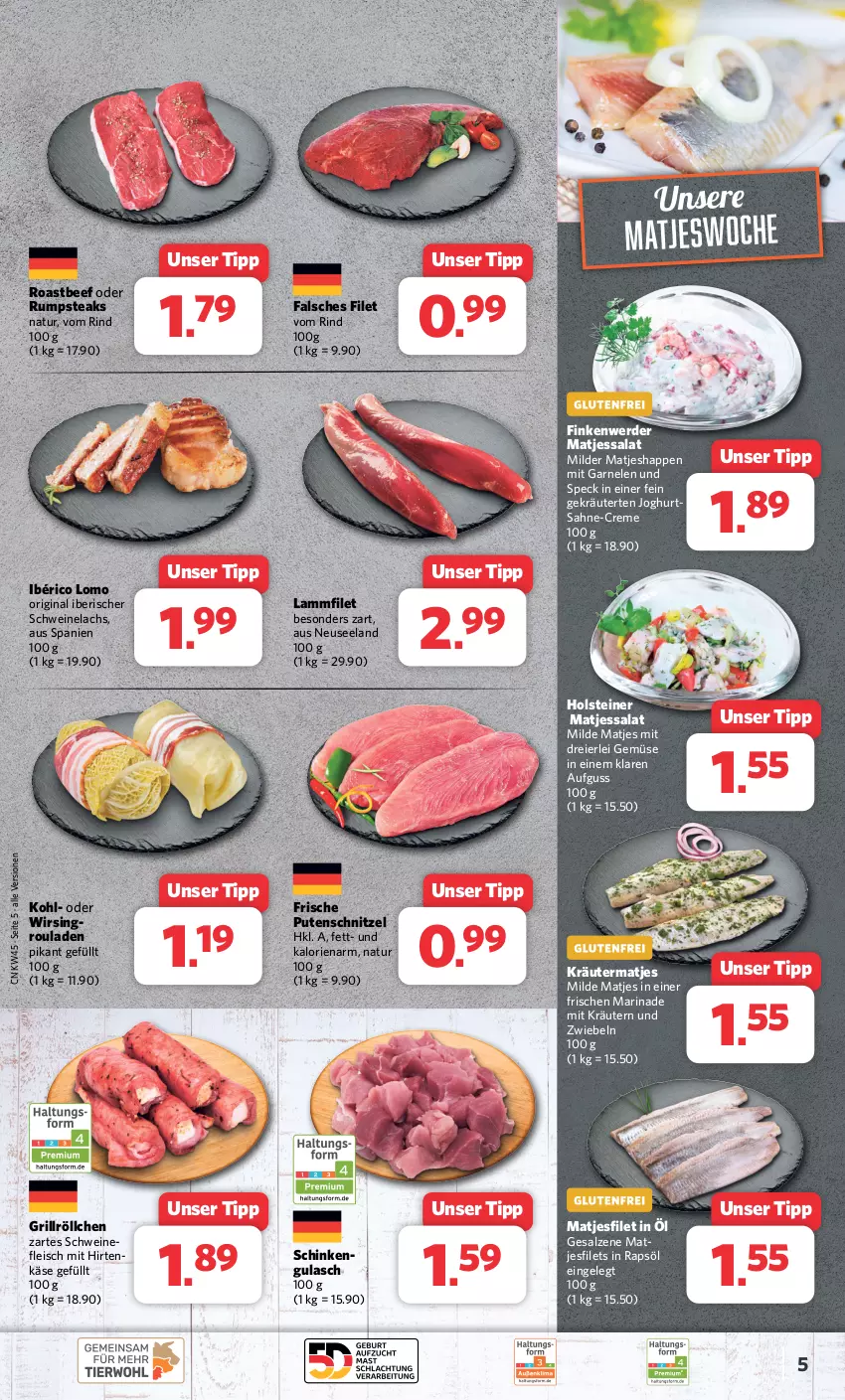 Aktueller Prospekt Combi - Prospekte - von 06.11 bis 11.11.2023 - strona 5 - produkty: beef, creme, eier, eis, Elan, erde, Falsches Filet, filet, filets, fleisch, garnelen, gin, grill, gulasch, hirtenkäse, holsteiner, joghur, joghurt, Käse, kräuter, kräutern, lachs, lamm, marinade, matjes, Matjesfilet, matjesfilets, natur, oder rumpsteak, pute, putenschnitzel, rapsöl, rind, roastbeef, rouladen, rum, rumpsteak, sahne, salat, salz, schinken, schnitzel, schwein, schweine, schweinefleisch, Schweinelachs, Speck, steak, steaks, steiner, Ti, wein, weine, Wirsing, zwiebel, zwiebeln