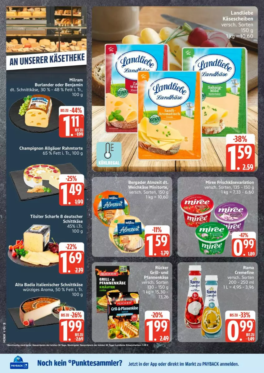 Aktueller Prospekt Edeka - Prospekte - von 17.08 bis 22.08.2026 - strona 13 - produkty: Bad, burlander, champignon, Käse, landkäse, LG, ndk, pfanne, pfannen, pfannenkäse, schnittkäse, Ti, Tilsiter, torte