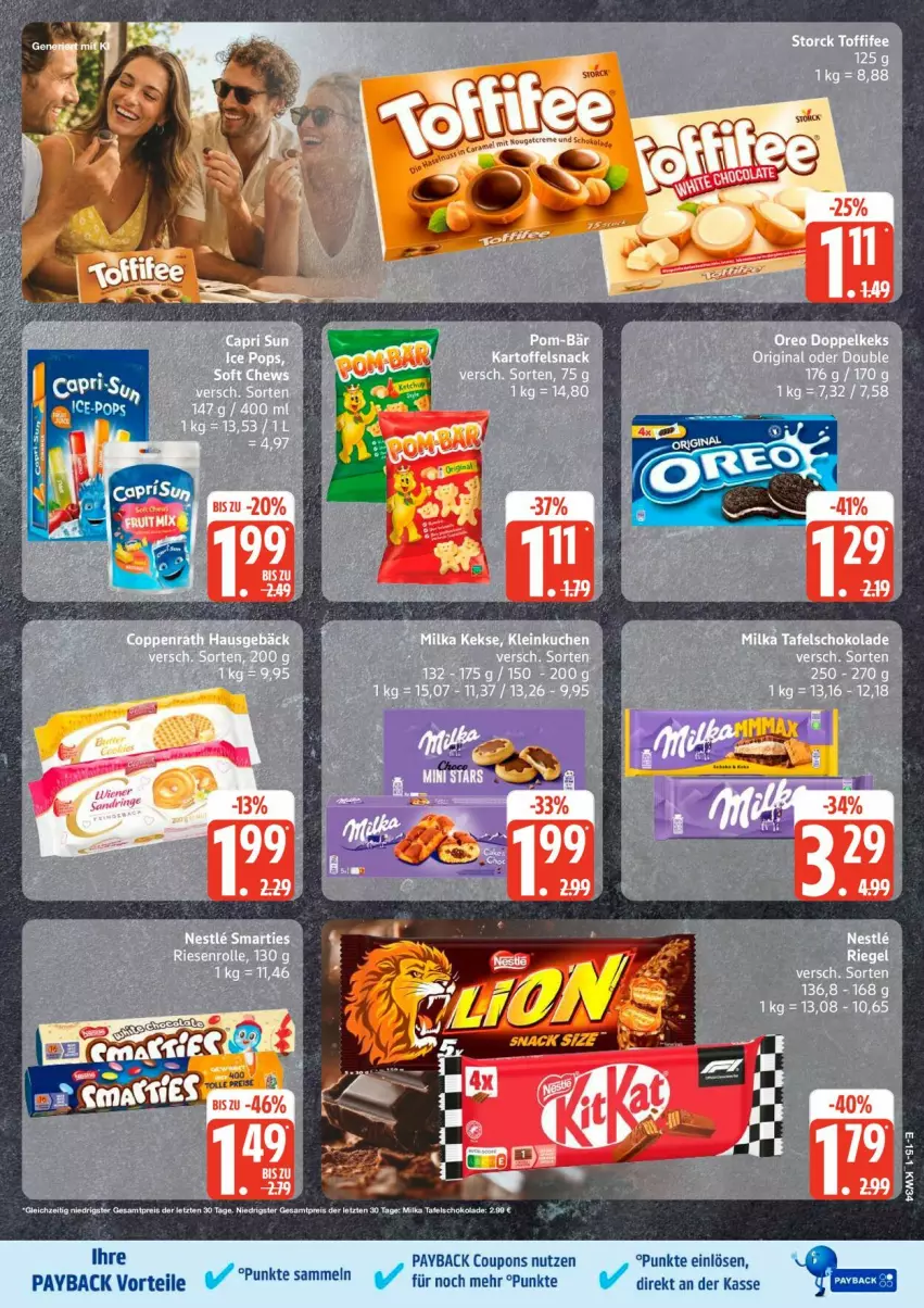 Aktueller Prospekt Edeka - Prospekte - von 17.08 bis 22.08.2026 - strona 19 - produkty: coupon, coupons, eis, milka, payback, reis, schoko, schokolade, tafelschokolade, Ti, ZTE
