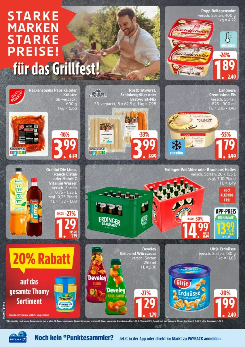 Aktueller Prospekt Edeka - Prospekte - von 17.08 bis 22.08.2026 - strona 2 - produkty: eis, payback, reis, tesa, thomy, Ti