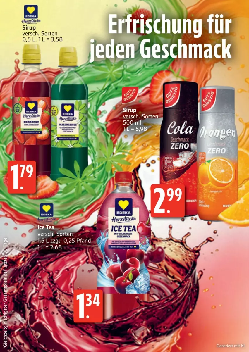 Aktueller Prospekt Edeka - Prospekte - von 17.08 bis 22.08.2026 - strona 22 - produkty: ice tea, sirup