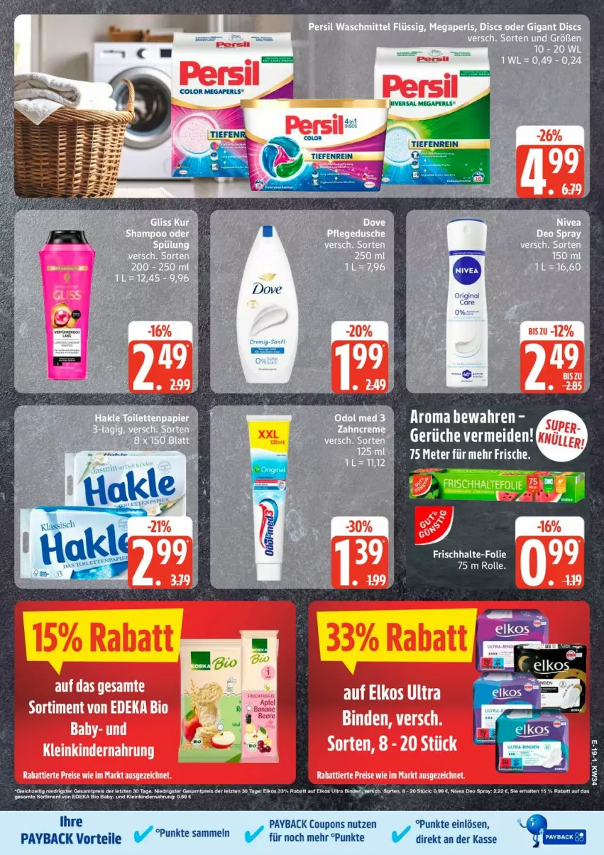 Aktueller Prospekt Edeka - Prospekte - von 17.08 bis 22.08.2026 - strona 25 - produkty: bio, coupon, coupons, deka, dove, edeka bio, eis, elle, Kinder, Kindernahrung, megaperls, payback, persil, reis, Ti