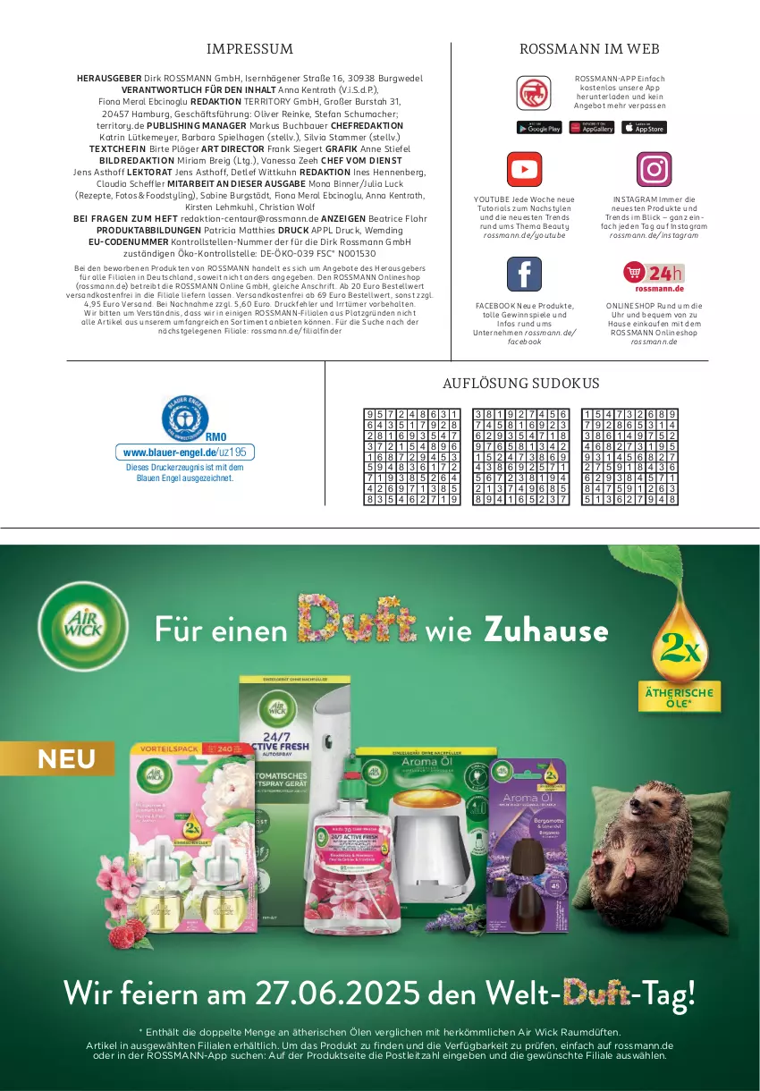 Aktueller Prospekt Rossmann - Prospekte - von 02.06 bis 31.08.2025 - strona 105 - produkty: Air Wick, angebot, angebote, auer, Bau, Bauer, Brei, buch, cin, drucker, eier, elle, Engel, kerze, leitz, mac, ndk, olive, rezept, rezepte, Ria, Spiele, Ti, uhr, versandkostenfrei, wedel, WICK, Yo
