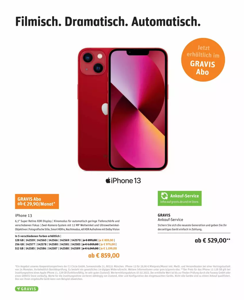 Aktueller Prospekt Gravis - Prospekte - von 01.03 bis 31.03.2022 - strona 2 - produkty: angebot, Apple, apple iphone, auto, eis, fisch, fische, iphone, iphone 11, IPhone 13, kamera, ndk, rama, reis, ring, Ti, tisch