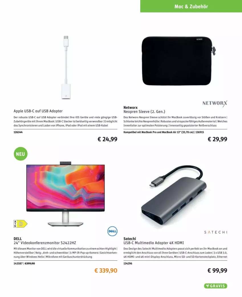 Aktueller Prospekt Gravis - Prospekte - von 01.03 bis 31.03.2022 - strona 5 - produkty: adapter, Apple, dell, deo, elle, HDMI, ipad, iphone, kamera, mac, macbook, macbook air, macbook pro, monitor, Ria, rwe, tee, Ti, usb