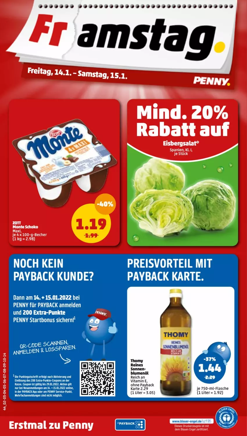 Aktueller Prospekt Penny - Prospekte - von 10.01 bis 15.01.2022 - strona 44 - produkty: auer, blume, blumen, blumenöl, coupon, coupons, eis, flasche, LG, payback, preisvorteil, reis, tee, thomy, Ti, vita, Vitamine