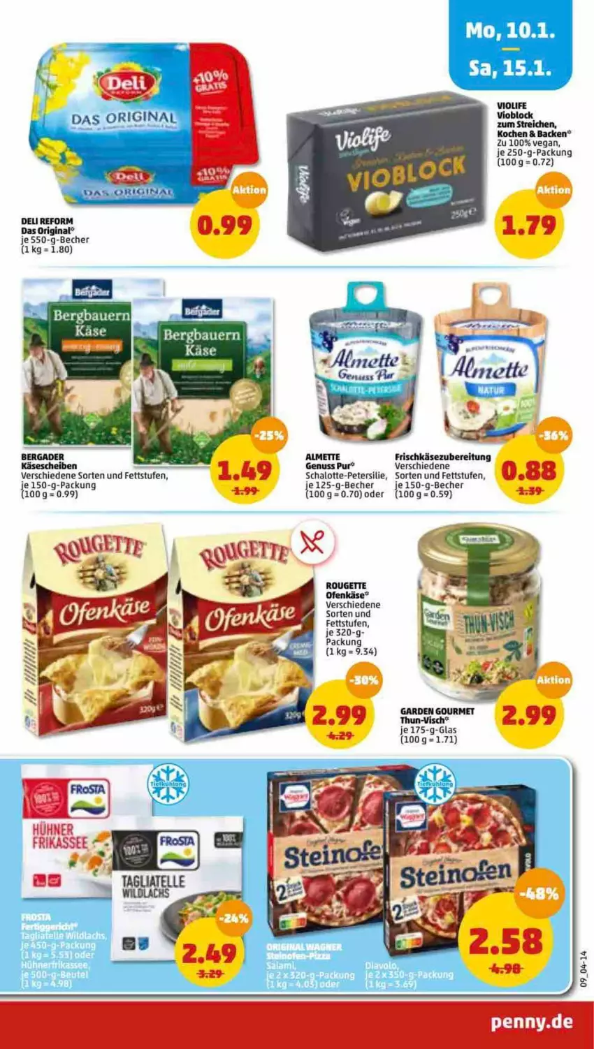 Aktueller Prospekt Penny - Prospekte - von 10.01 bis 15.01.2022 - strona 7 - produkty: almette, Becher, frischkäse, frischkäsezubereitung, garden gourmet, gin, je 250-g-packung, Käse, käsescheiben, Mett, nuss, Ofen, Ofenkäse, petersilie, rouge, rougette, Schal, Schalotte, Ti