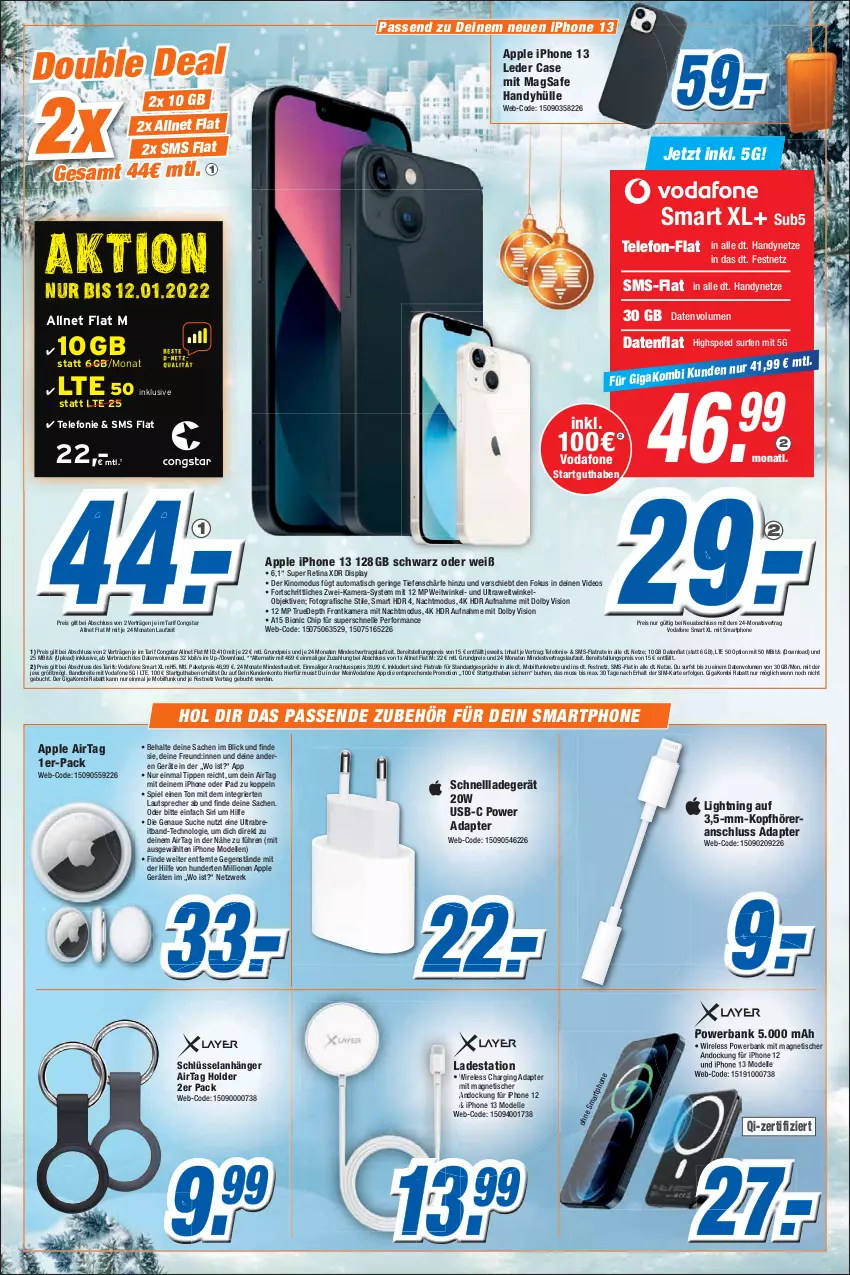 Aktueller Prospekt Expert Bonn - Prospekte - von 11.12 bis 17.12.2021 - strona 4 - produkty: adapter, allnet flat, Anhänger, Apple, Apple AirTag, apple iphone, auto, Bank, bio, Brei, buch, congstar, dell, deo, eis, Elan, elle, erde, fisch, fische, frontkamera, gin, Handy, ipad, iphone, IPhone 12, IPhone 13, kamera, kopfhörer, ladegerät, lautsprecher, LG, lion, Mode, powerbank, Rauch, reis, rel, ring, sac, schnellladegerät, sim, smartphone, spee, Surf, telefon, Ti, tisch, usb, vodafone