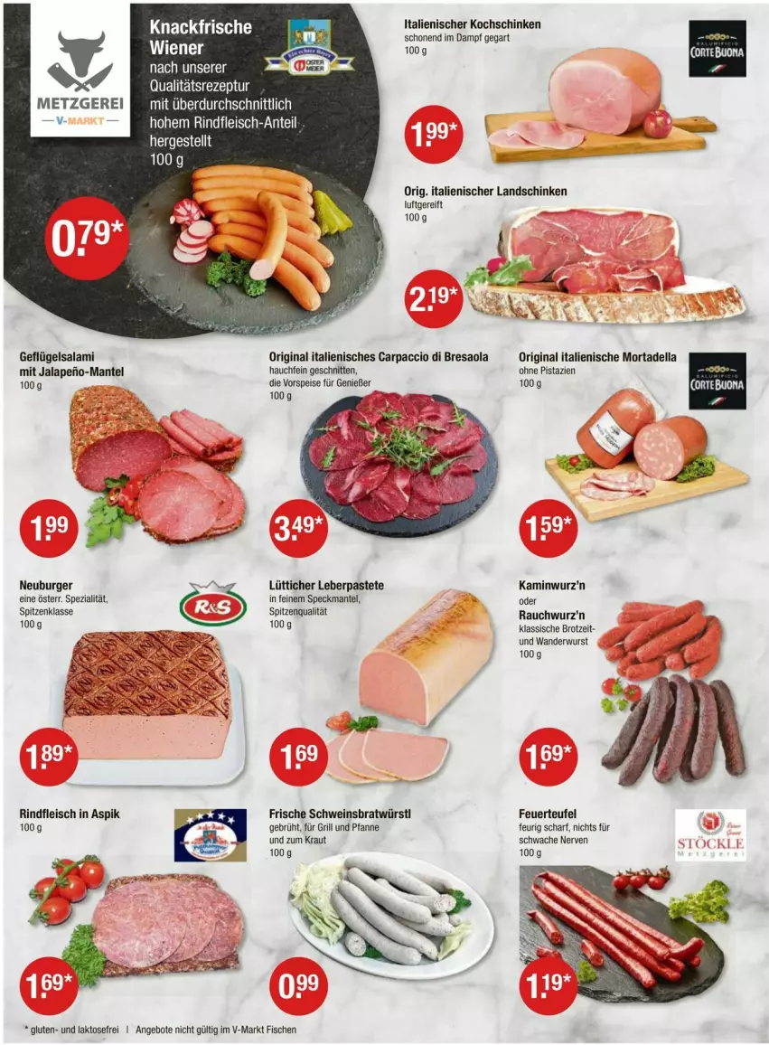 Aktueller Prospekt Vmarkt - Prospekte - von 31.05 bis 05.06.2024 - strona 2 - produkty: ACC, angebot, angebote, Bresaola, brot, burger, Carpaccio, dell, eis, fisch, fische, fleisch, für grill und pfanne, Geflügel, gin, grill, grill und pfanne, Kamin, Kaminwurz, kochschinken, Kraut, landschinken, Mantel, mortadella, Neuburger, pastete, pfanne, pistazien, Rauch, resa, rezept, rind, rindfleisch, salami, schinken, schnitten, schwein, Speck, Spezi, spitzenqualität, Stöckli, tee, Ti, und pfanne, vorspeise, wein, wurst