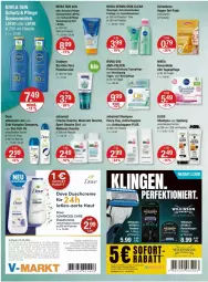 Gazetka promocyjna Vmarkt - Prospekte - Gazetka - ważna od 05.06 do 05.06.2024 - strona 12 - produkty: aloe vera, bio, Blüte, creme, dove, duschcreme, dusche, flasche, Gesichtswasser, gliss, Lotion, meersalz, milch, nachtpflege, nivea, nivea sun, Peeling, rasierer, Rasierklinge, rasierklingen, rosen, salz, Schaebens, sebamed, shampoo, shampoo oder spülung, sonnenmilch, sonnenspray, Sport, spülung, Tagespflege, Ti, tisch, waschgel, wasser, wilkinson, Yo