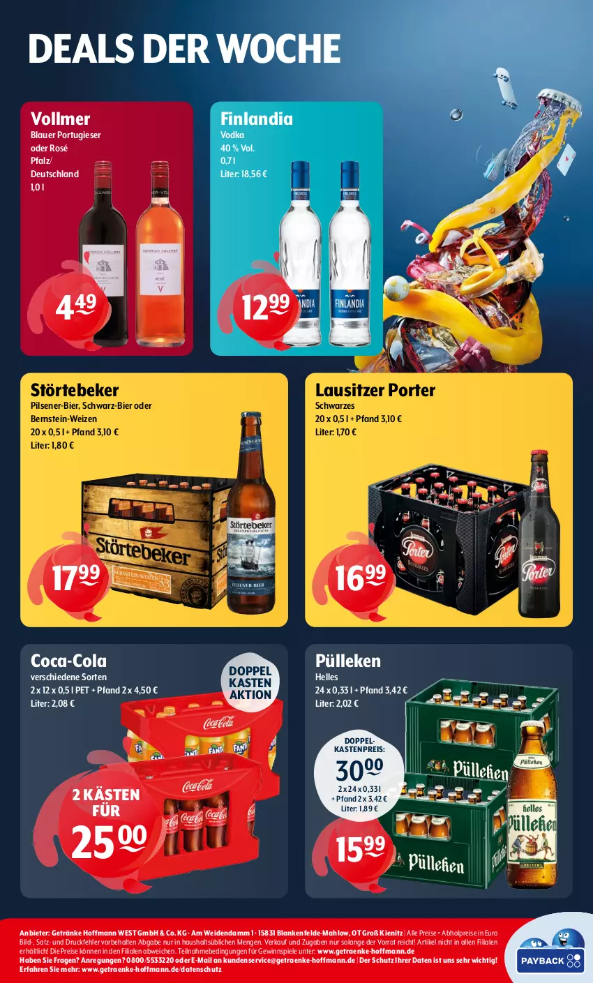 Aktueller Prospekt Getraenke Hoffmann - Prospekte - von 18.03 bis 23.03.2024 - strona 6 - produkty: abholpreise, auer, bier, coca-cola, cola, eis, elle, getränk, getränke, gewinnspiel, pils, pilsener, reis, Spiele, störtebeker, Ti, vodka